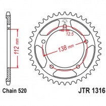 Звезда задняя JT JTR1316.39