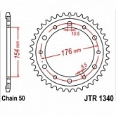 Звезда задняя JT JTR1340.43