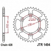 Звезда задняя JT JTR1494.56