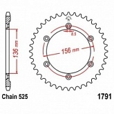 Звезда задняя JT JTR1791.46