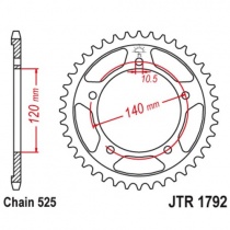 Звезда задняя JT JTR1792.43 Black