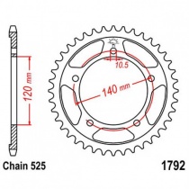Звезда задняя JT JTR1792.48