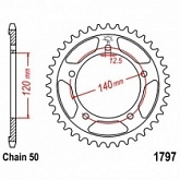 Звезда задняя JT JTR1797.41