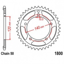 Звезда задняя JT JTR1800.42