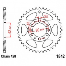Звезда задняя JT JTR1842.42