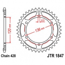 Звезда задняя JT JTR1847.51