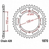 Звезда задняя JT JTR1870.44