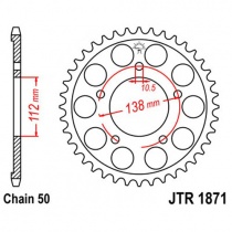Звезда задняя JT JTR1871.48