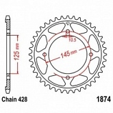 Звезда задняя JT JTR1874.59