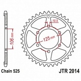 Звезда задняя JT JTR2014.44