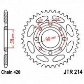 Звезда задняя JT JTR214.36