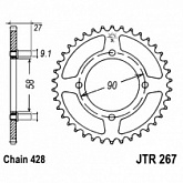 Звезда задняя JT JTR267.39