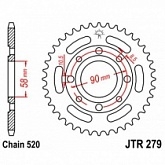 Звезда задняя JT JTR279.38