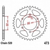 Звезда задняя JT JTR473.37