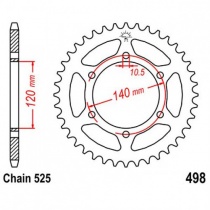 Звезда задняя JT JTR498.39