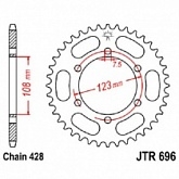 Звезда задняя JT JTR696.43