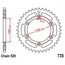 Звезда задняя JT JTR735.45