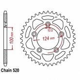 Звезда задняя JT JTR746.48