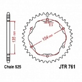 Звезда задняя JT JTR761.41