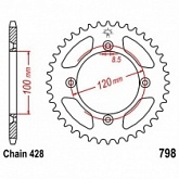 Звезда задняя JT JTR798.47