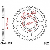 Звезда задняя JT JTR802.37