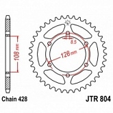 Звезда задняя JT JTR804.45