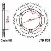 Звезда задняя JT JTR808.47SC