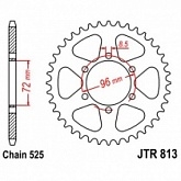 Звезда задняя JT JTR813.39
