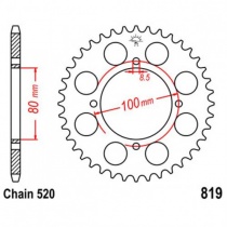 Звезда задняя JT JTR819.39