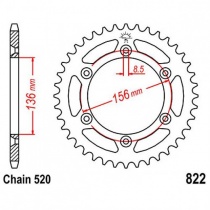 Звезда задняя JT JTR822.43