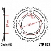 Звезда задняя JT JTR823.45