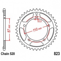 Звезда задняя JT JTR823.46
