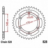 Звезда задняя JT JTR828.48