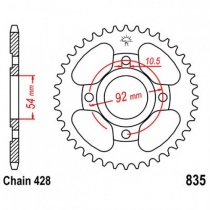 Звезда задняя JT JTR835.45
