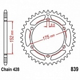 Звезда задняя JT JTR839.57