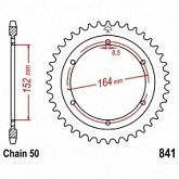 Звезда задняя JT JTR841.42