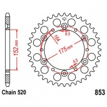 Звезда задняя JT JTR853.46