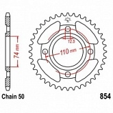 Звезда задняя JT JTR854.36