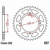 Звезда задняя JT JTR857.43