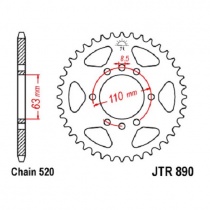Звезда задняя JT JTR890.45 Black