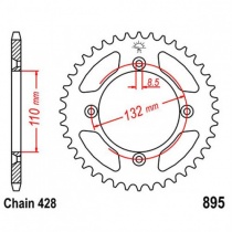 Звезда задняя JT JTR895.49