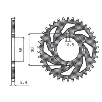 Звезда задняя Sunstar 1-3079-41