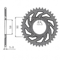 Звезда задняя Sunstar 1-3085-38