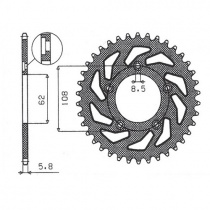 Звезда задняя Sunstar 1-3100-39