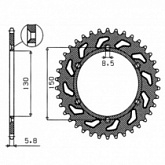 Звезда задняя Sunstar 1-3592-48