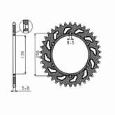 Звезда задняя Sunstar 1-3631-50
