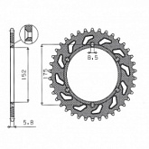 Звезда задняя Sunstar 1-3685-48