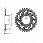Звезда задняя Sunstar 1-4386-48