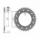 Звезда задняя Sunstar 1-4436-43