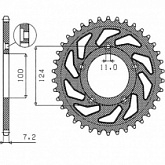 Звезда задняя Sunstar 1-4437-36